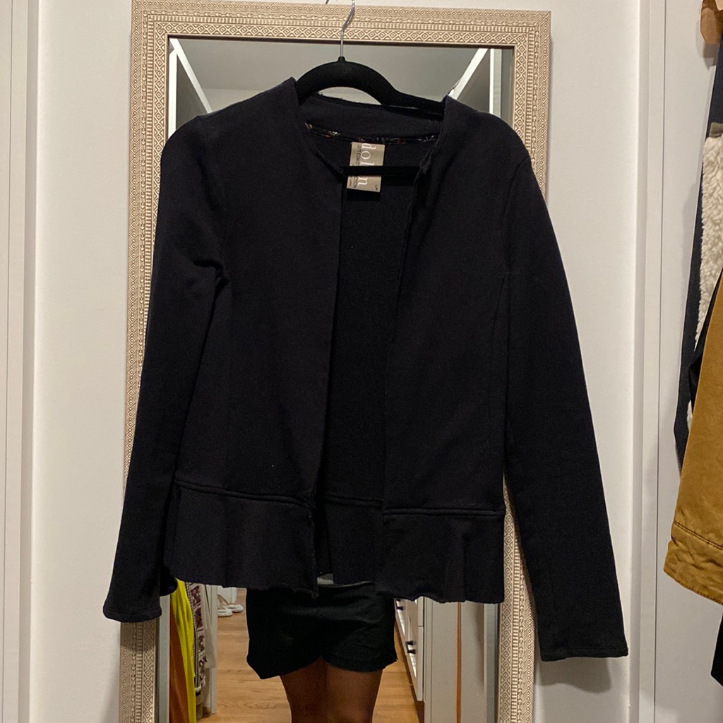 Anthropologie Dolan Structured Black Knit Blazer, Size S